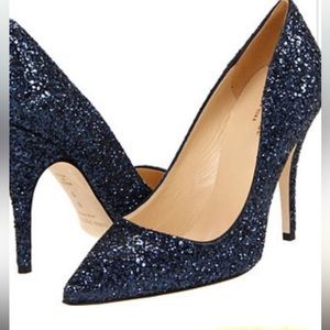 Kate Spade Licorice Too Blue Glitter Heels
